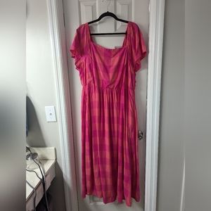 Lane Bryant Perfect Sleeve Square Neck Tie Back Maxi Dress 20W